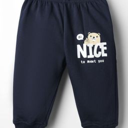 Tango Knit Full Length Fleece & Woolen Lounge Pant With Text Print - Navy Blue-picture-27