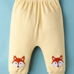 Little Kangaroos Knit Full Length Lounge Pant with Fox Embroidery - Lemon-picture-37
