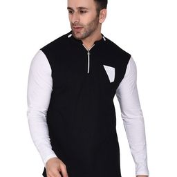BEYOU FASHION Men Henley Neck Colourblocked Slim Fit T-shirt-picture-7