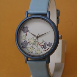 VIRAKTI Women Brass Printed Dial & Leather Straps Analogue Watch G-65-BLUE V.Y-image-84