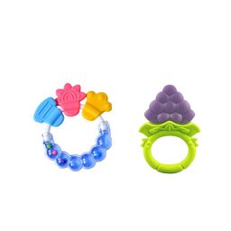 Kritiu Set Of 2 Fruit Shape & Rattle Silicone Teether-33