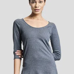 BOLDFIT Women Cotton Deep Round Neck Long Sleeves Thermal Top-image-29