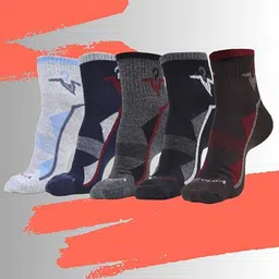MJE Men Pack Of 5 Patterned Ankle Length Socks-image-36