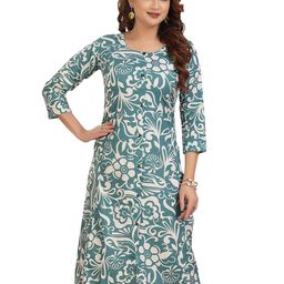Meher Impex Floral Printed Round Neck Pure Cotton STraight Kurta-15