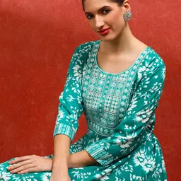 Jaipur Kurti Women Floral A-Line Dress-image-52