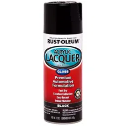 Rust-Oleum Acrylic Lacquer Spray Paint in Gloss Finish and Black Color, 253365 (Can of 340 g)-45