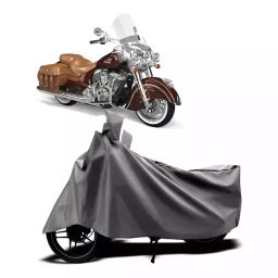 Auto Pearl Two Wheeler Cover with Bag for Indian Chief Vintage, Silver-picture-30