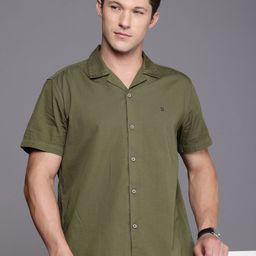 Louis Philippe Jeans Slim Fit Cuban Collar Pure Cotton Casual Shirt-image-80