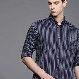 Louis Philippe Sport Pure Cotton Slim Fit Striped Casual Shirt-image-86