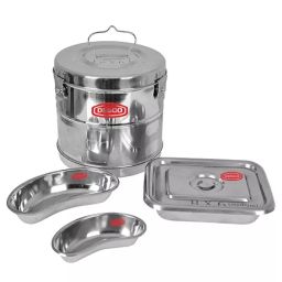DESCO Stainless Steel Dressing Drum, Instrument Tray and Kidney Tray with Lid, HHIT123 (Combo of 4)-picture-32