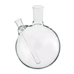 ABGIL 1 L Boiling Flask Round Bottom Transparent 2 Neck with Thermometer Pocket for Side Neck Joints, FB-304-10-34