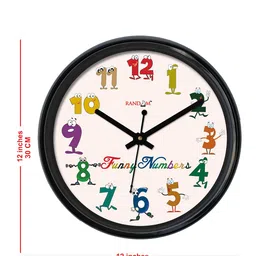 RANDOM Cream-Coloured Round Printed Analogue Wall Clock image 5
