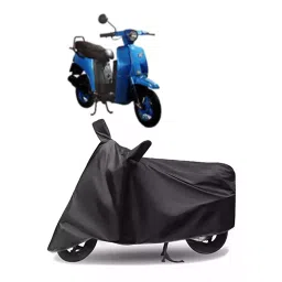 Auto Pearl Polyester Two Wheeler Cover for Bajaj Sunny (Grey)-picture-26