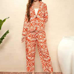 MOSTUNIQUE BY KASSUALLY Printed Coat With Trousers Co-Ords-picture-4
