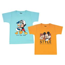 Disney By Miss and Chief Boys Pack of 2 Mickey Mouse Bio Finish Printed Cotton T-shirts-image-88