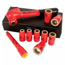 WIHA TOOLS 10 PIECE 3/8" Drive Insulated Inch Socket Set, 31493-11