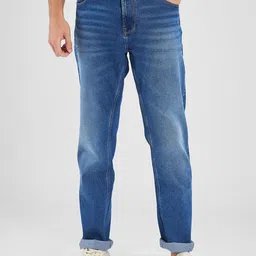 SPYKAR Men Relaxed Fit Light Fade Stretchable Jeans-image-75