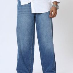 YOUTHIX Men Cotton Baggy High-Rise Light Fade Jeans-image-42