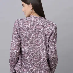 PURYS Paisley Printed Open Front Shrug image 5