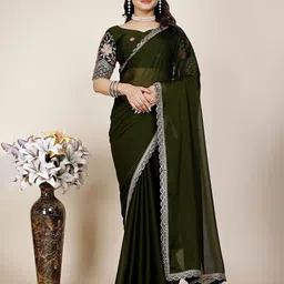 MADHUR HAND WORK ART Sequinned Tissue Saree-picture-25