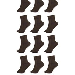 MUKHAKSH Kids 12 Pairs Ankle Length Brown Socks-image-68