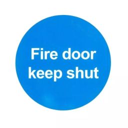RS PRO Plastic Fire Safety Sign Fire door keep shut with English Text, 7631838-31