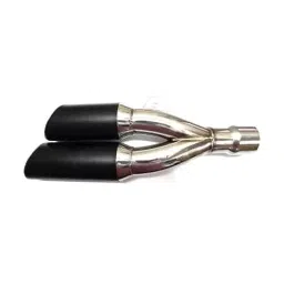 RA Accessories Black & Chrome Dual Outlet Silencer Exhaust for Bajaj Pulsar 220 Fi-picture-34