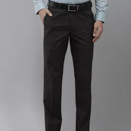 Van Heusen Men Checked Slim Fit Formal Trousers-image-96