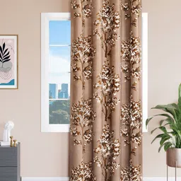 Aura Brown Floral Door Curtain-image-68