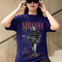 CAPTCHA Graphic Printed Nirvana Round Neck Drop Shoulder Sleeves Cotton Oversized T-Shirt-picture-27