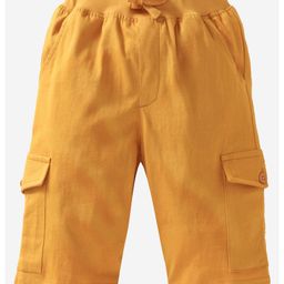 Kiddopanti Solid Colour Shorts - Mustard Yellow-image-69