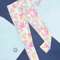 Pantaloons Junior Abstract Printed Leggings - Multi Colour-picture-37