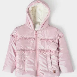 Mi Arcus 100% Polyester Full Sleeves Shimmer Quilted Jacket - Baby Pink-picture-48