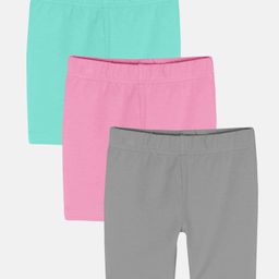 Kiddopanti Pack Of 3 Cycling Solid Shorts - Aqua Blue Baby Pink & Light Grey-image-62
