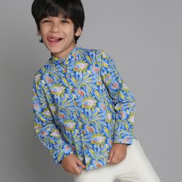Taffykids Full Sleeves Floral Printed Shirt - Multi Colour-image-35