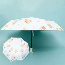 Kids Umbrella with Rainbow Print - Peach-10