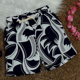 The Lion and the Fish Viscose Abstract Printed Shorts - Navy Blue-image-99