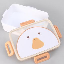 YAMAMA Penguin Print Lunch Box with Fork  Yellow image 2
