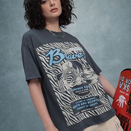 The Roadster Life Co. Printed Drop-Shoulder Sleeves Oversized T-shirt-picture-45