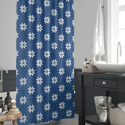 ArtzFolio Blue & White Printed Waterproof Shower Curtain-image-77