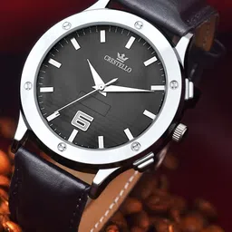 CRESTELLO Men Leather Straps Analogue Watch CR-G247-BLK-picture-21
