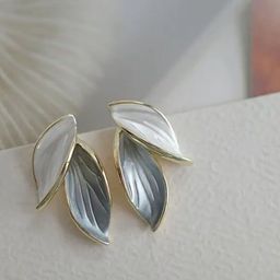CIKIT Enamelled Leaf Shaped Studs-image-80