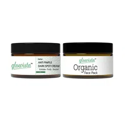 glowista Set Of 2 Organic Face Pack-50 g With Anti Pimple & Dark Spot Cream - 25 g-55