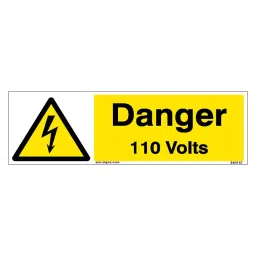 SUNSIGNS Danger 110 Volts Signages Size 300x100 mm HP Print + Vinyl + Sun Board, SN0187-image-99