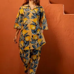 NAINVISH Floral Printed Three-Quarter Sleeves Tunic With Trouser-picture-19