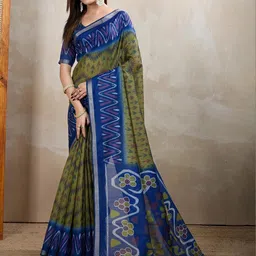JYA Printed Linen Shimmer Saree-image-51