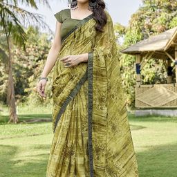 KALINI Mustard NA Poly Georgette Sarees-picture-30