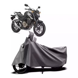 Auto Pearl Two Wheeler Cover with Bag for Honda CB 500, Silver-image-3