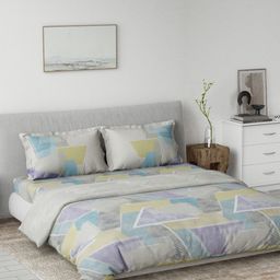 DDecor Blue & Purple Geometric Cotton 4 Piece Double King Regular Bedding Set-picture-35