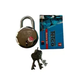 Telco 50 mm Steel Chrome Plated Finish 3 Keys Padlock-34